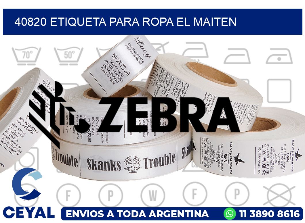 40820 ETIQUETA PARA ROPA EL MAITEN