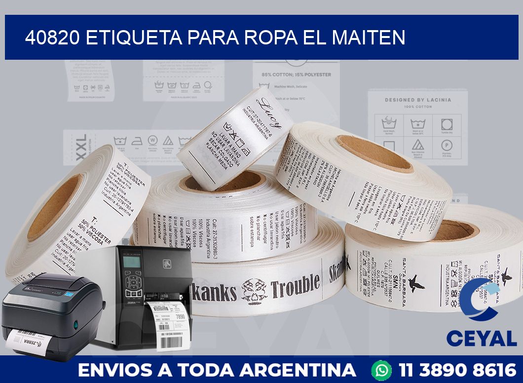 40820 ETIQUETA PARA ROPA EL MAITEN