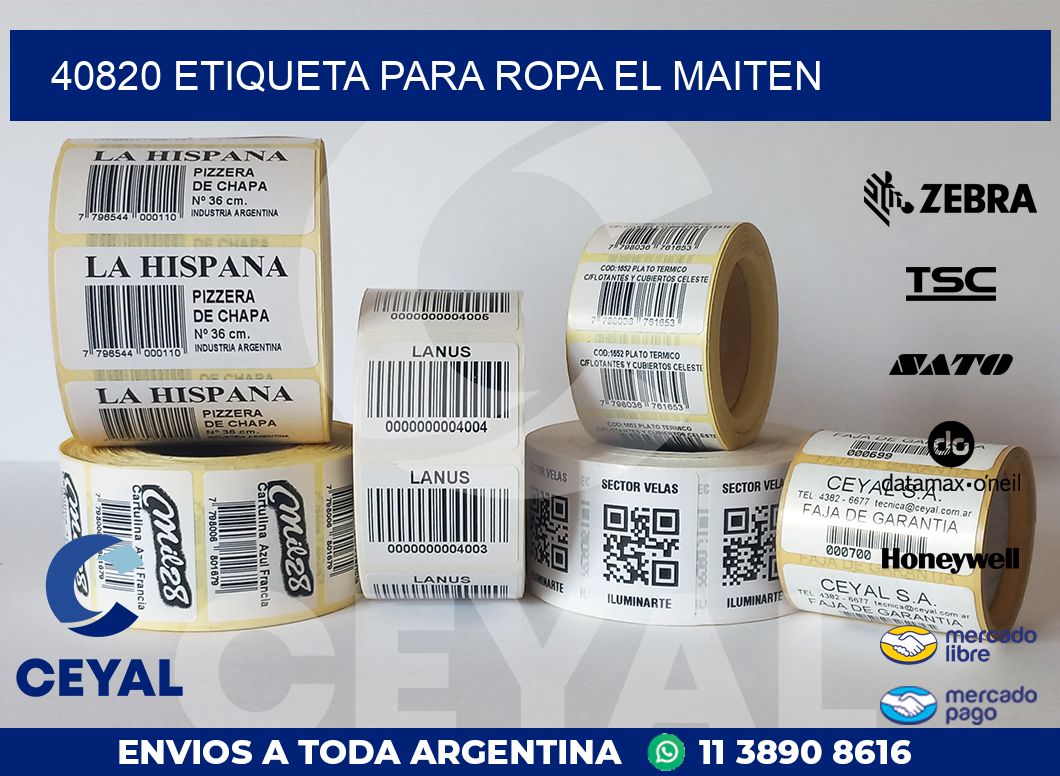 40820 ETIQUETA PARA ROPA EL MAITEN