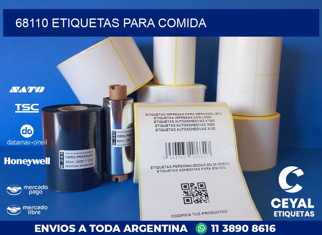 68110 ETIQUETAS PARA COMIDA