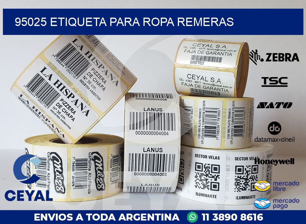 95025 ETIQUETA PARA ROPA REMERAS