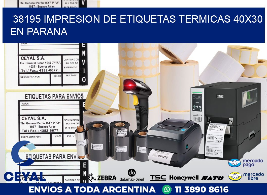 38195 IMPRESION DE ETIQUETAS TERMICAS 40X30 EN PARANA