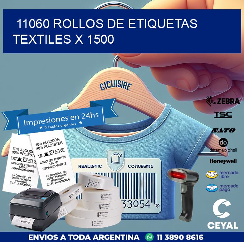 11060 ROLLOS DE ETIQUETAS TEXTILES X 1500