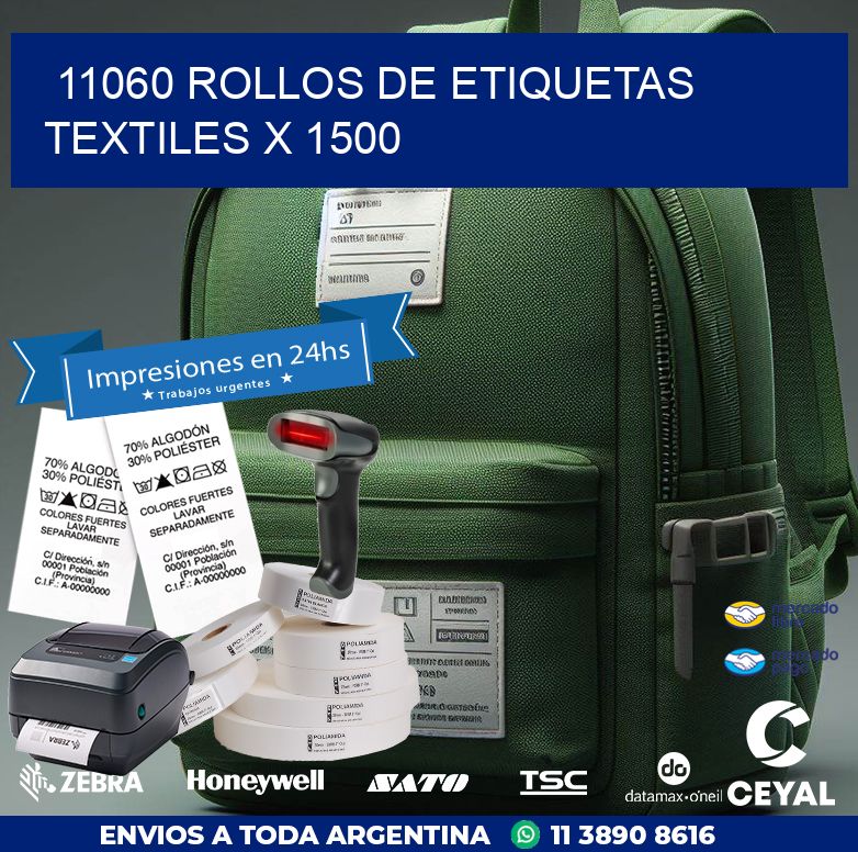 11060 ROLLOS DE ETIQUETAS TEXTILES X 1500
