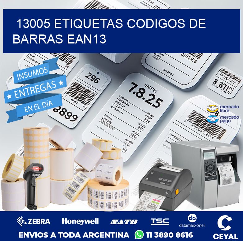 13005 ETIQUETAS CODIGOS DE BARRAS EAN13