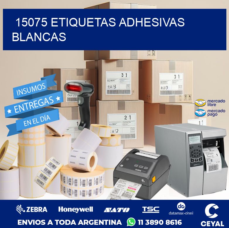 15075 ETIQUETAS ADHESIVAS BLANCAS