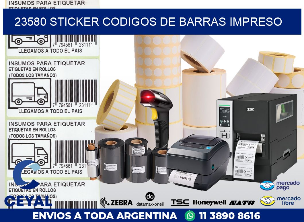 23580 STICKER CODIGOS DE BARRAS IMPRESO
