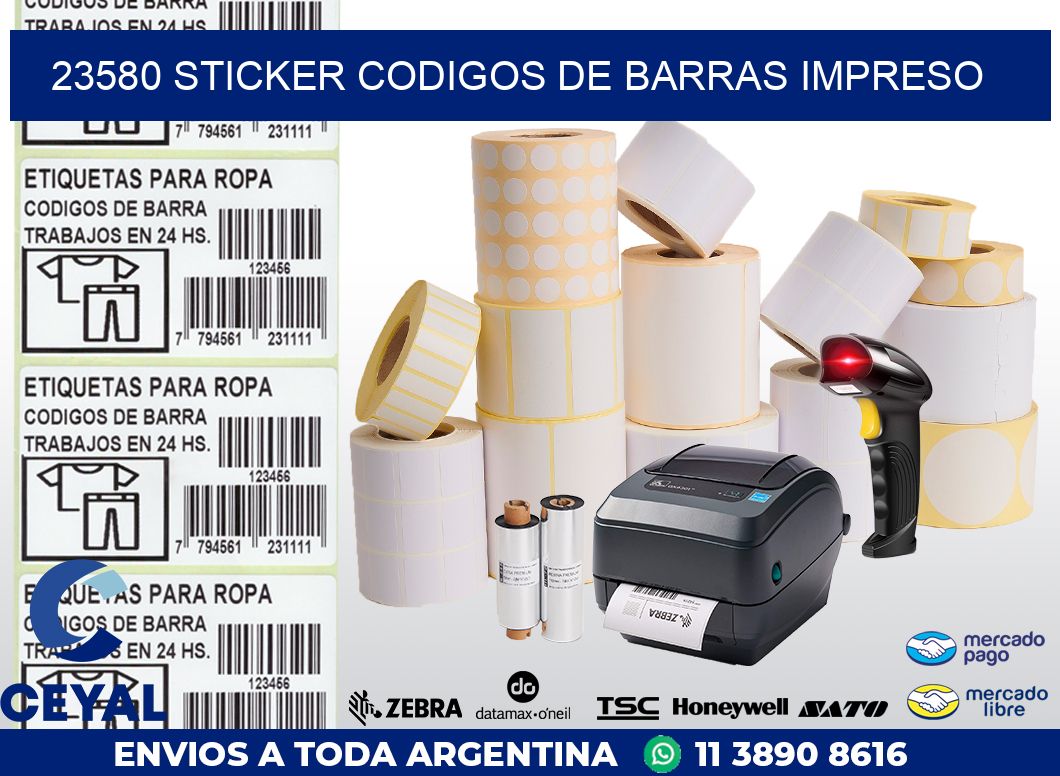 23580 STICKER CODIGOS DE BARRAS IMPRESO