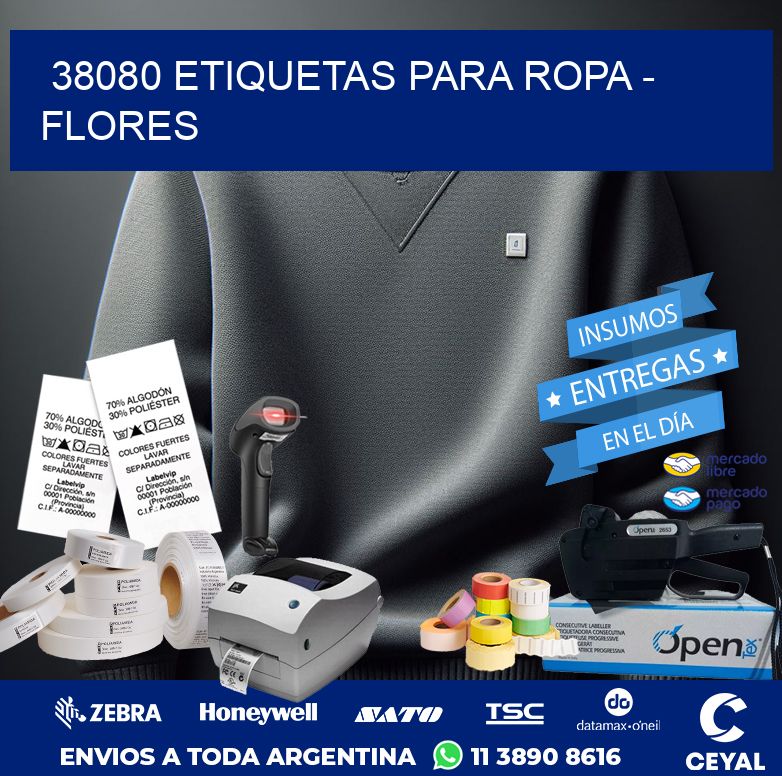 38080 ETIQUETAS PARA ROPA - FLORES