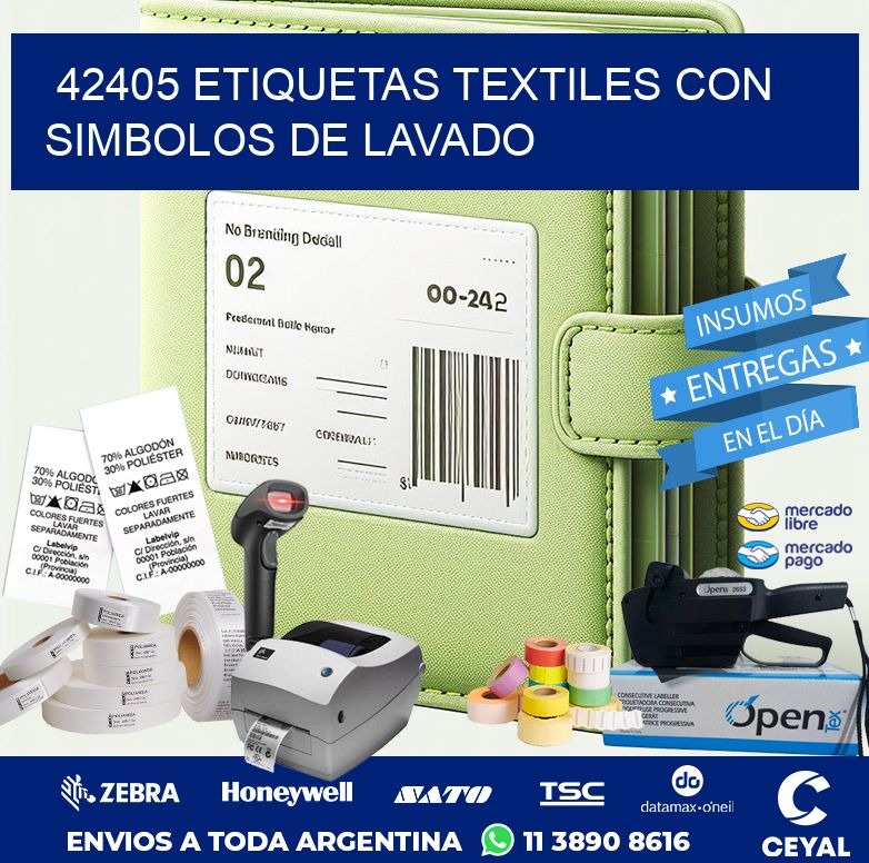 42405 ETIQUETAS TEXTILES CON SIMBOLOS DE LAVADO