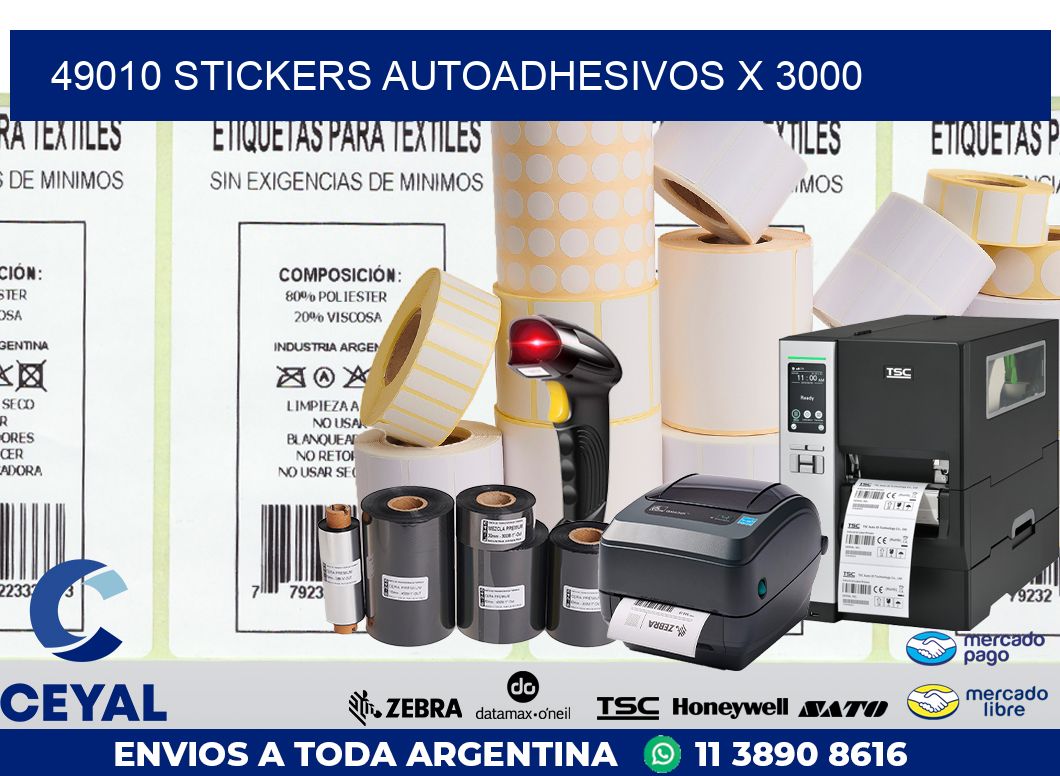 49010 STICKERS AUTOADHESIVOS X 3000