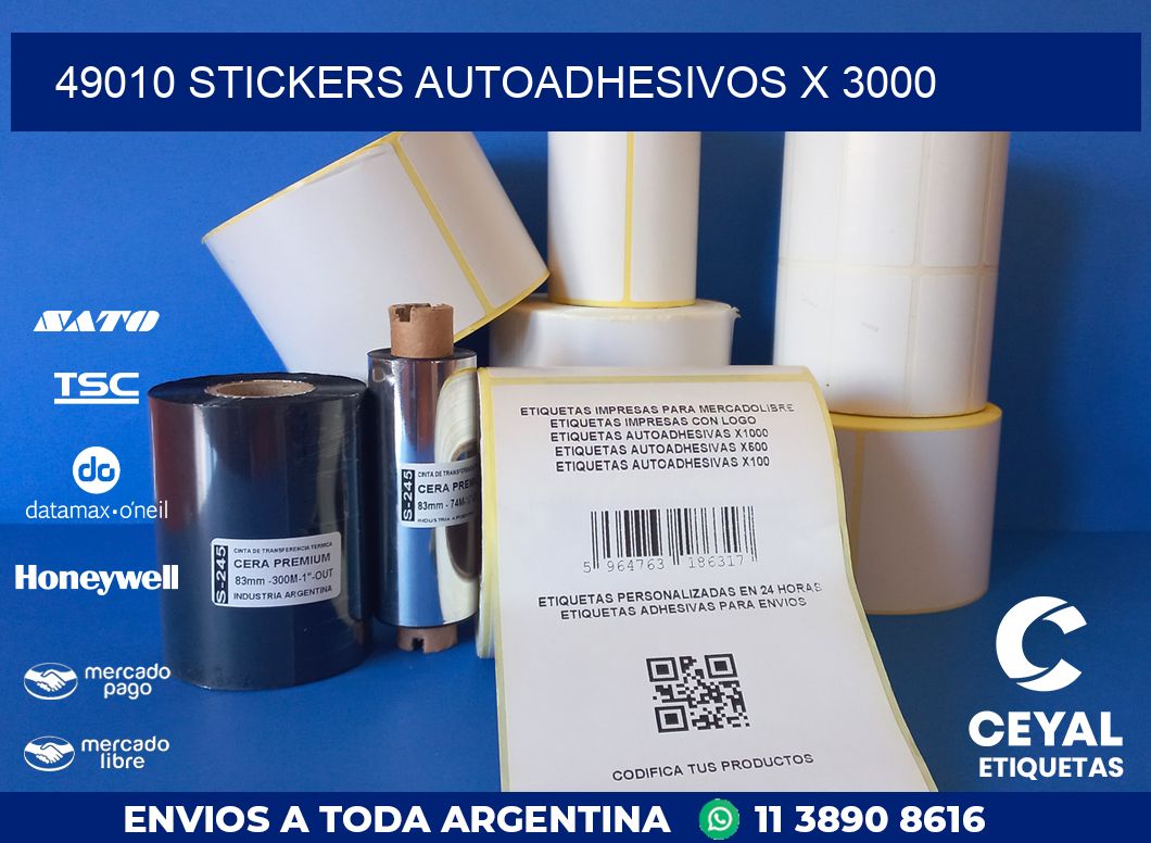 49010 STICKERS AUTOADHESIVOS X 3000