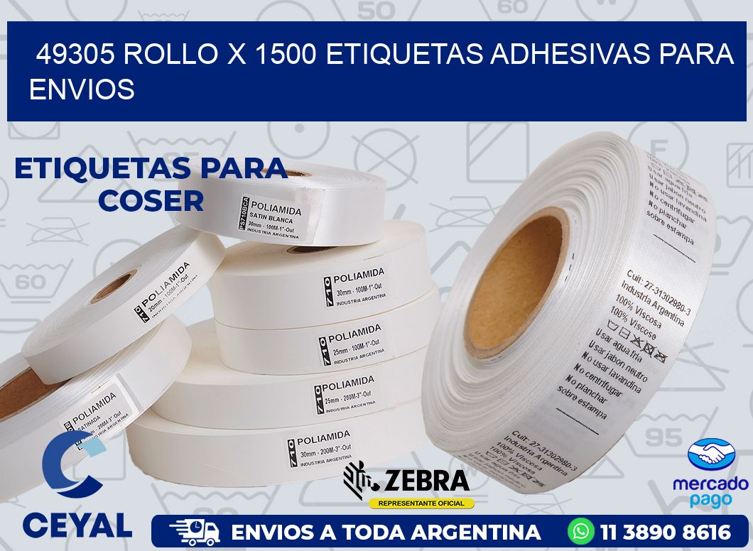 49305 ROLLO X 1500 ETIQUETAS ADHESIVAS PARA ENVIOS