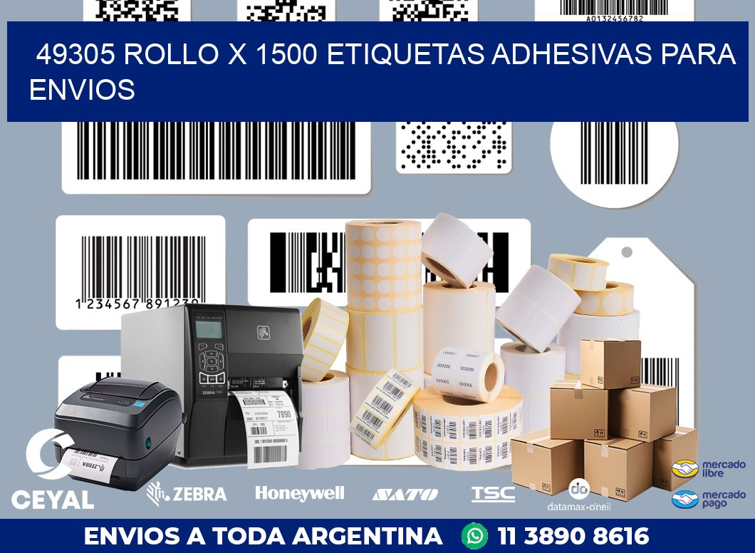 49305 ROLLO X 1500 ETIQUETAS ADHESIVAS PARA ENVIOS