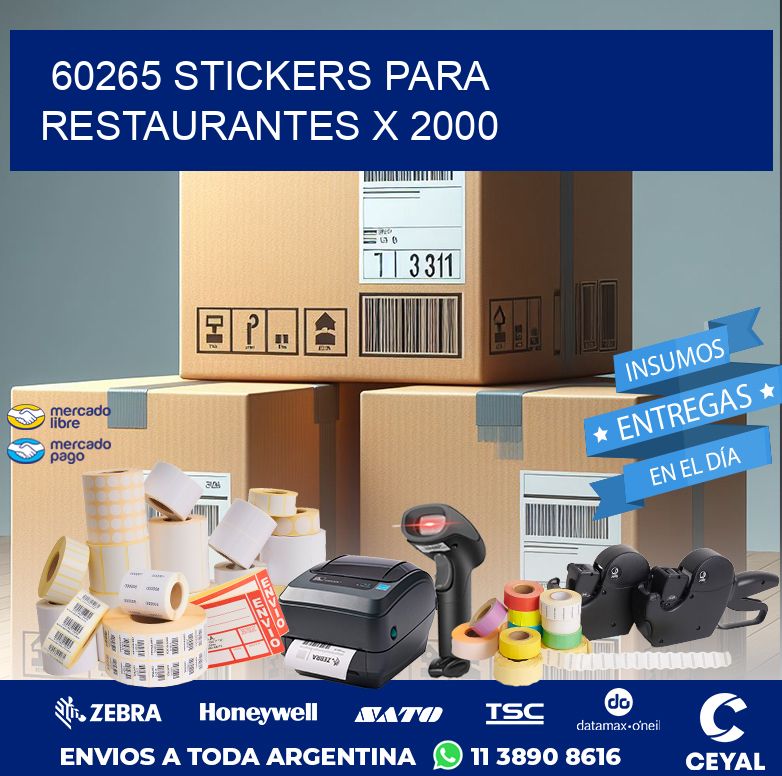 60265 STICKERS PARA RESTAURANTES X 2000