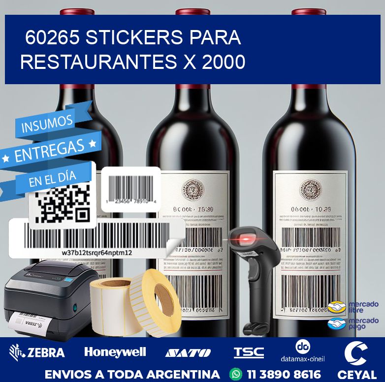 60265 STICKERS PARA RESTAURANTES X 2000
