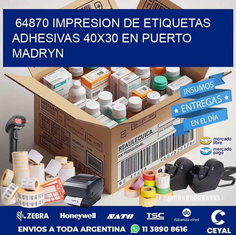 64870 IMPRESION DE ETIQUETAS ADHESIVAS 40X30 EN PUERTO MADRYN