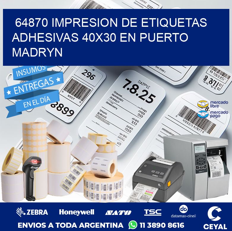 64870 IMPRESION DE ETIQUETAS ADHESIVAS 40X30 EN PUERTO MADRYN