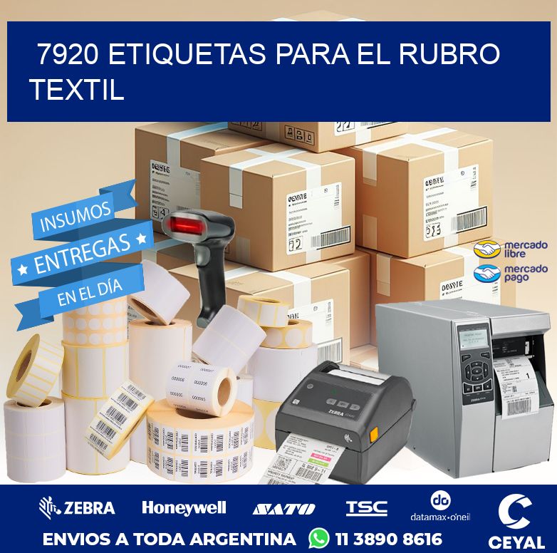 7920 ETIQUETAS PARA EL RUBRO TEXTIL
