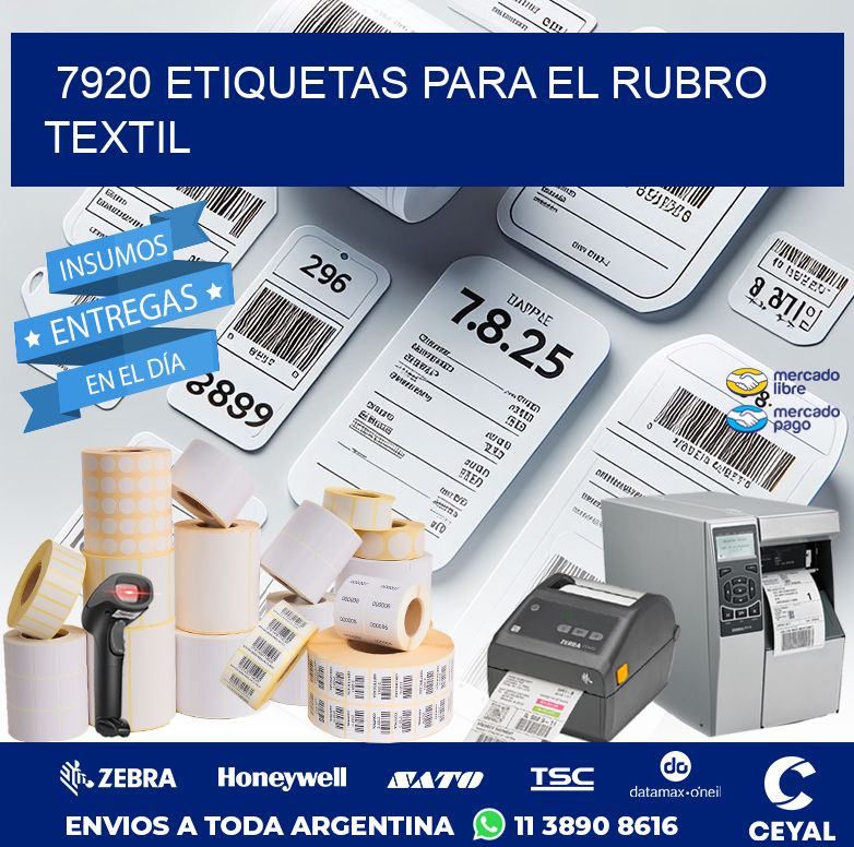 7920 ETIQUETAS PARA EL RUBRO TEXTIL