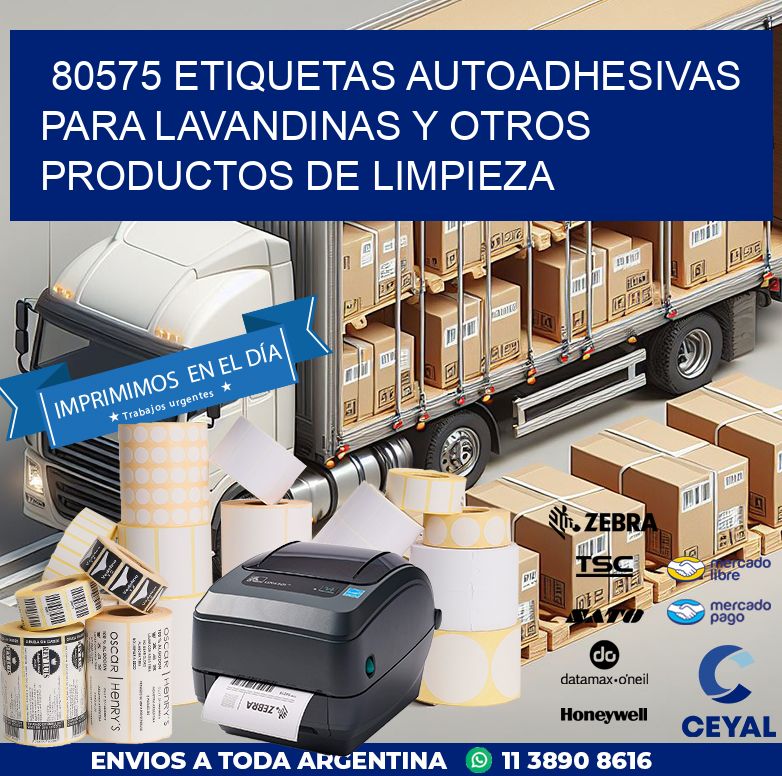 80575 ETIQUETAS AUTOADHESIVAS PARA LAVANDINAS Y OTROS PRODUCTOS DE LIMPIEZA