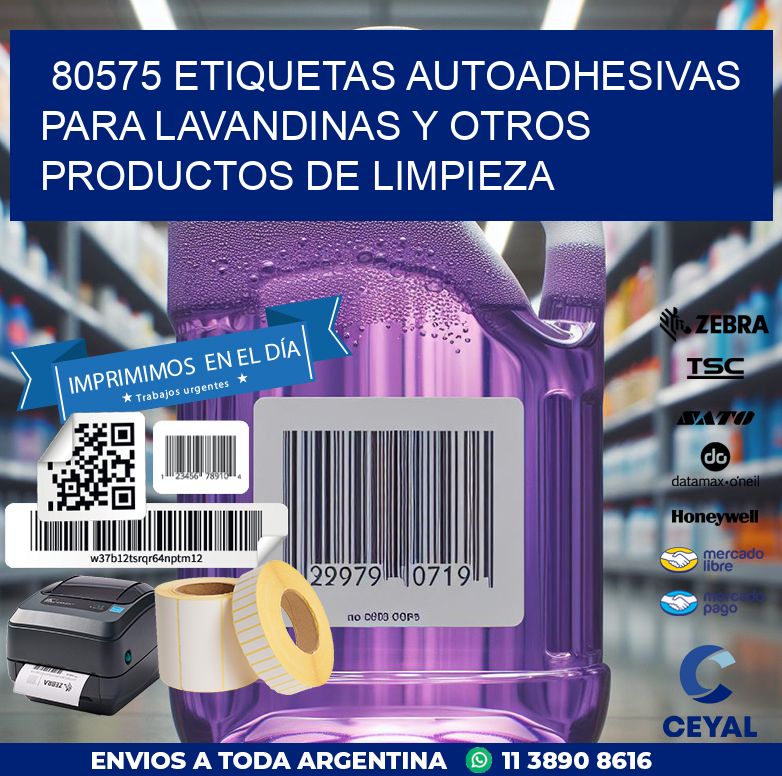 80575 ETIQUETAS AUTOADHESIVAS PARA LAVANDINAS Y OTROS PRODUCTOS DE LIMPIEZA