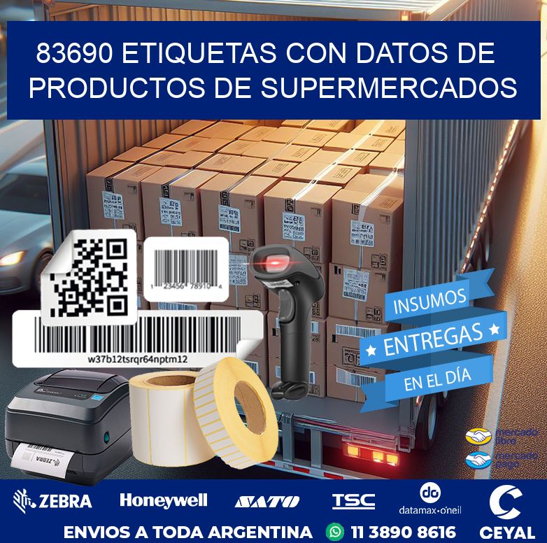 83690 ETIQUETAS CON DATOS DE PRODUCTOS DE SUPERMERCADOS
