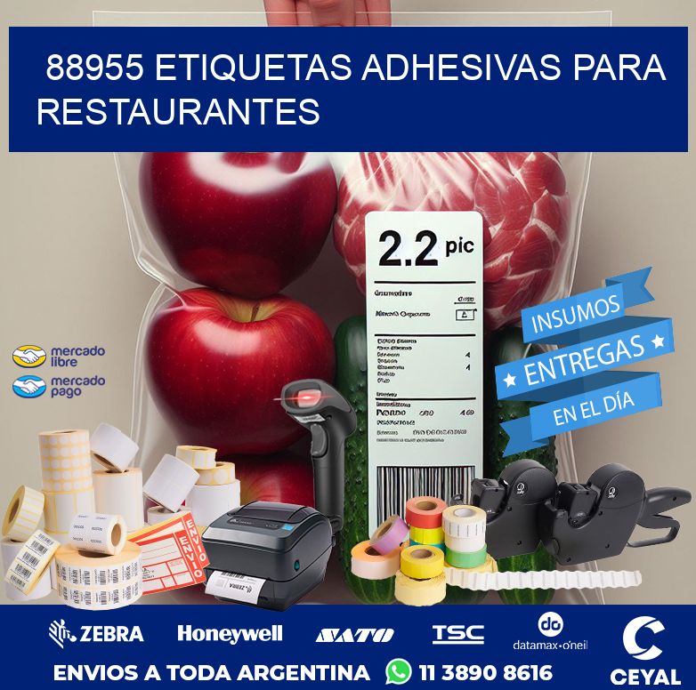 88955 ETIQUETAS ADHESIVAS PARA RESTAURANTES