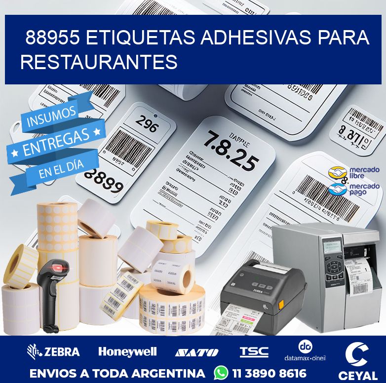 88955 ETIQUETAS ADHESIVAS PARA RESTAURANTES