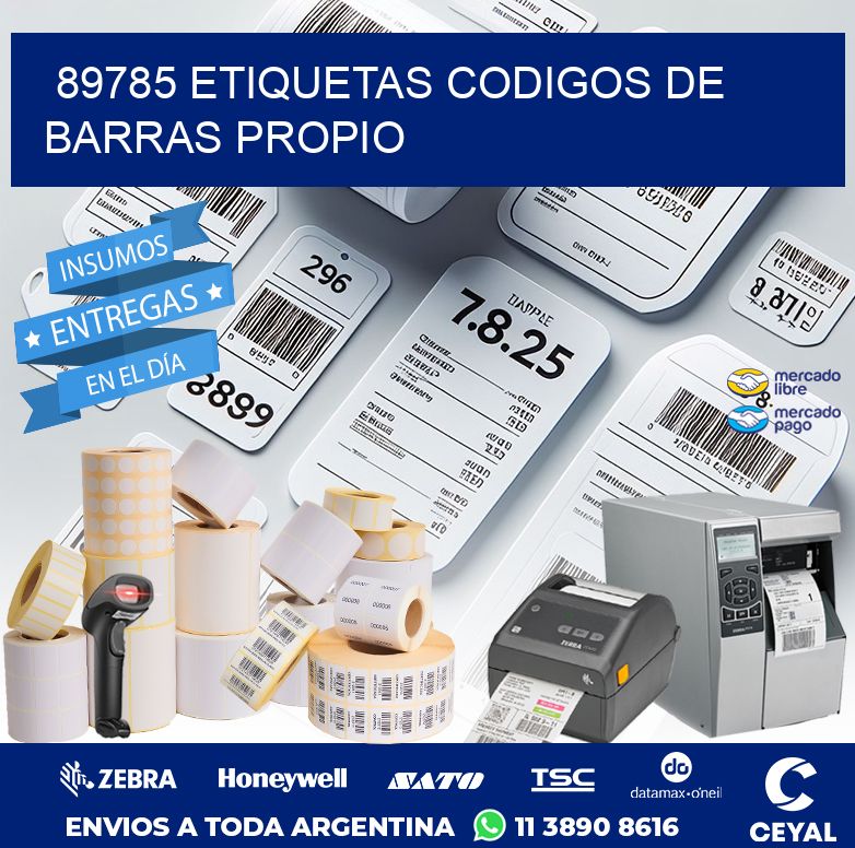 89785 ETIQUETAS CODIGOS DE BARRAS PROPIO