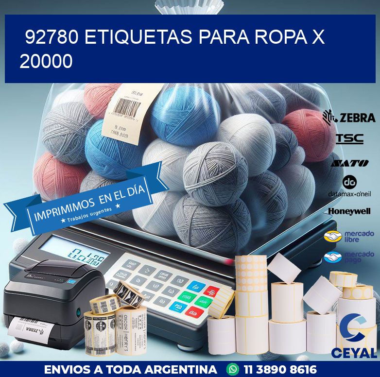 92780 ETIQUETAS PARA ROPA X 20000