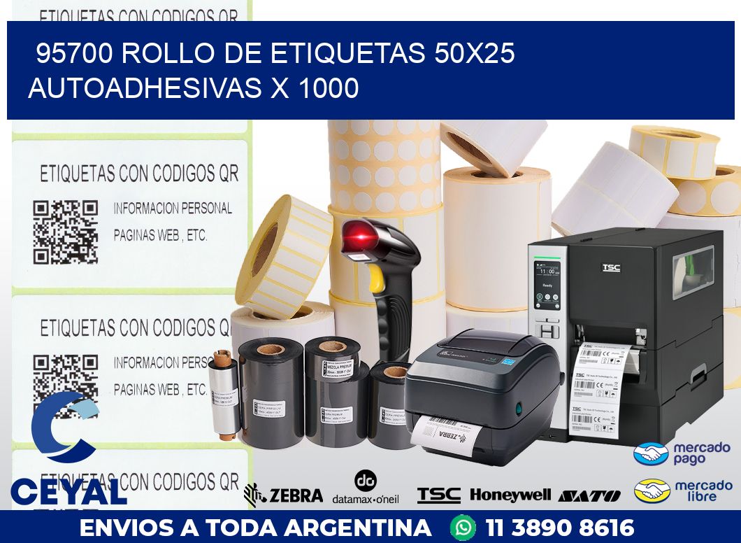 95700 ROLLO DE ETIQUETAS 50X25 AUTOADHESIVAS X 1000