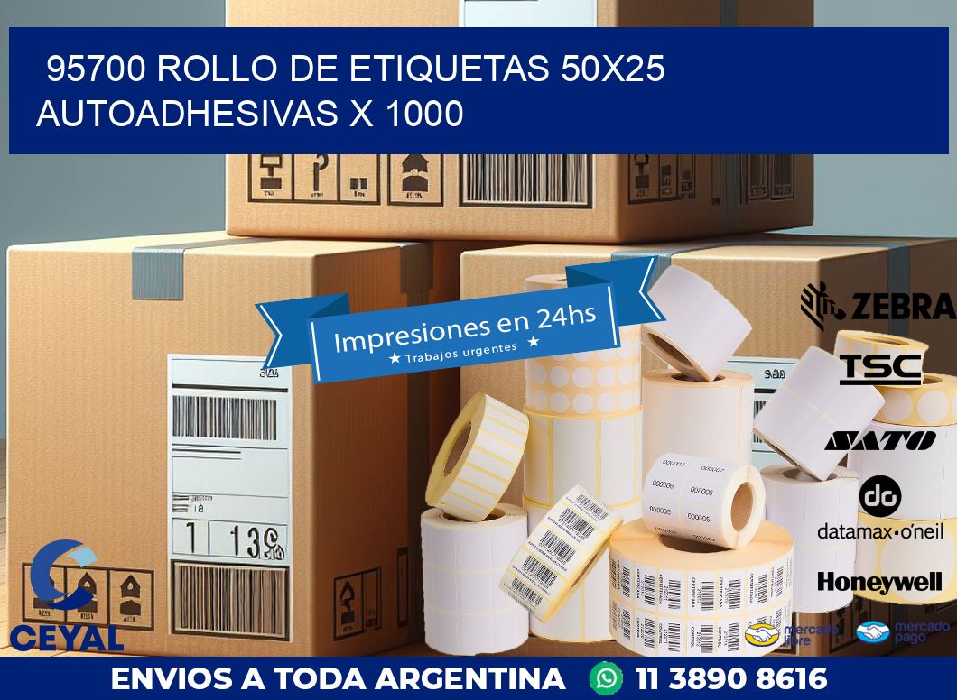 95700 ROLLO DE ETIQUETAS 50X25 AUTOADHESIVAS X 1000