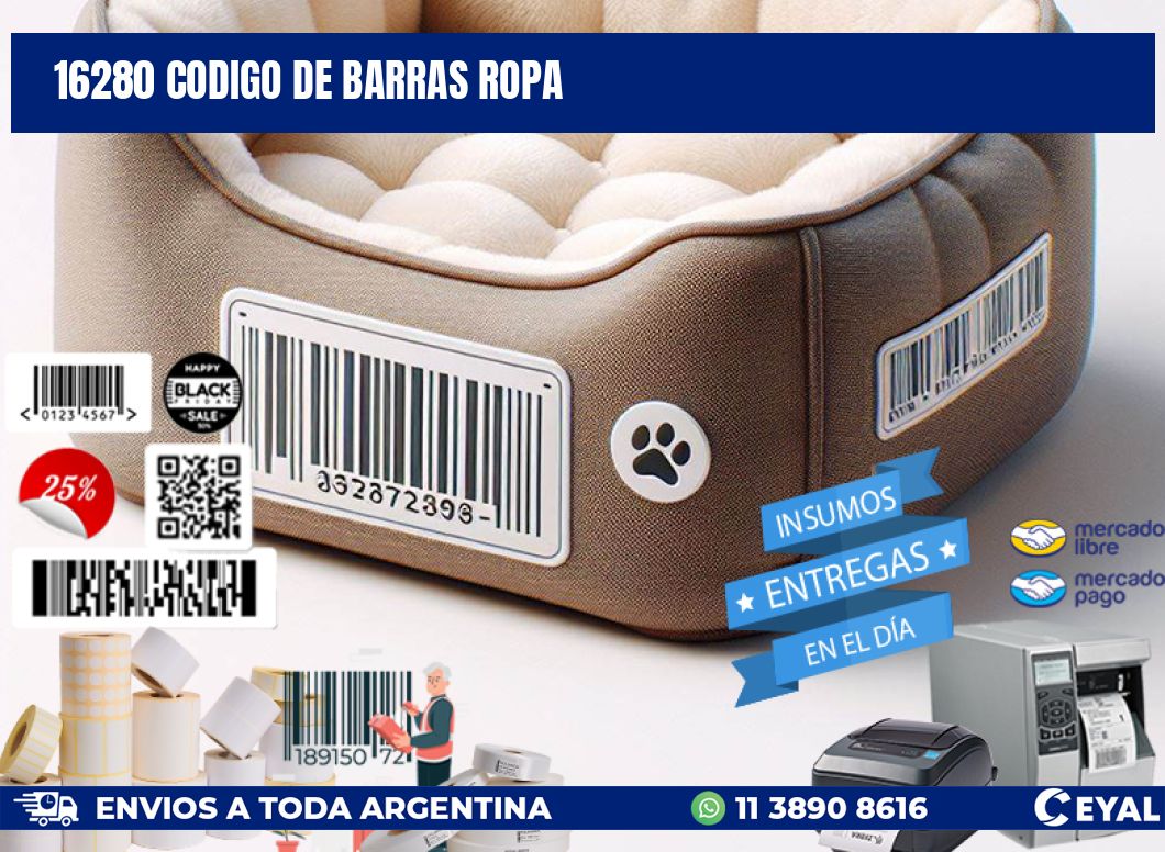 16280 CODIGO DE BARRAS ROPA