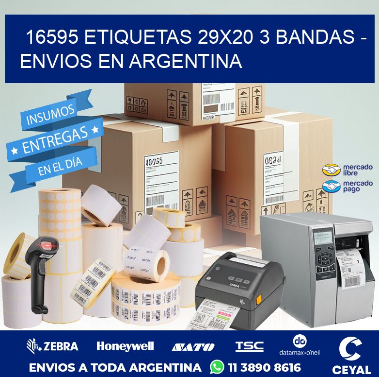 16595 ETIQUETAS 29X20 3 BANDAS - ENVIOS EN ARGENTINA