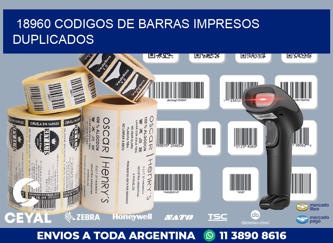 18960 codigos de barras impresos duplicados