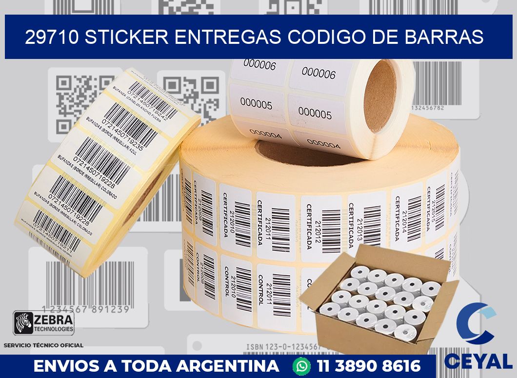 29710 STICKER ENTREGAS CODIGO DE BARRAS