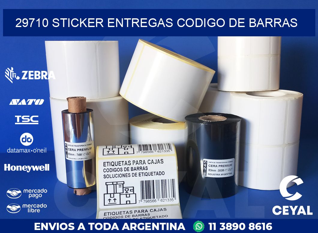 29710 STICKER ENTREGAS CODIGO DE BARRAS