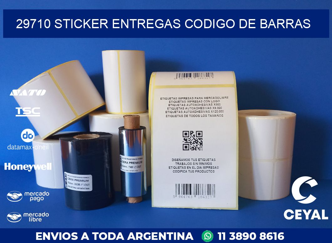 29710 STICKER ENTREGAS CODIGO DE BARRAS