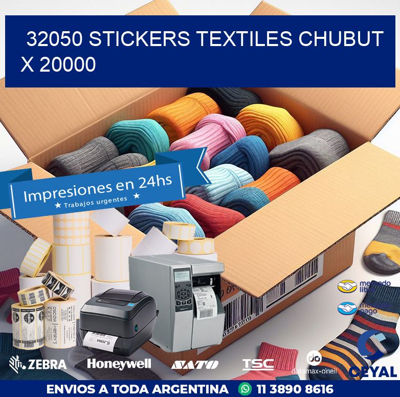 32050 STICKERS TEXTILES CHUBUT X 20000