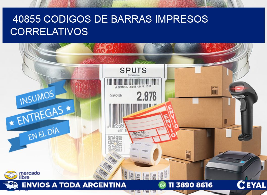 40855 Codigos de barras impresos correlativos