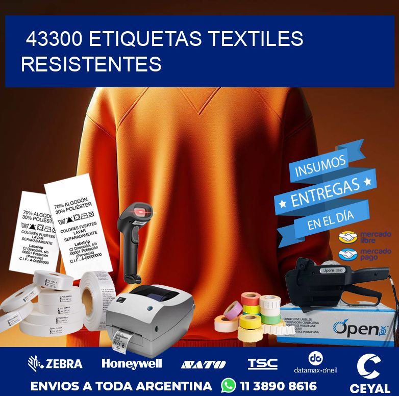 43300 ETIQUETAS TEXTILES RESISTENTES