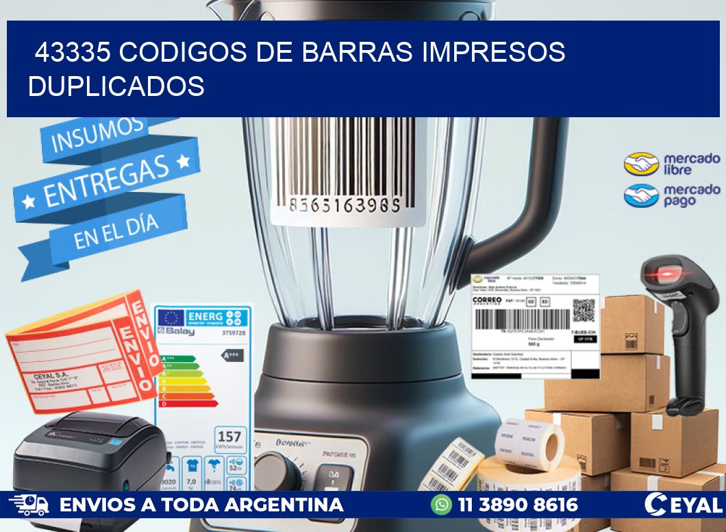 43335 codigos de barras impresos duplicados