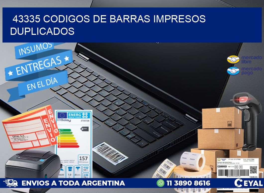 43335 codigos de barras impresos duplicados