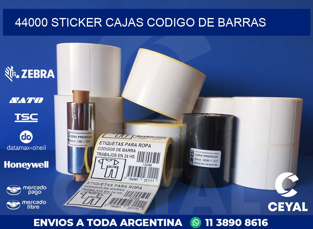 44000 STICKER CAJAS CODIGO DE BARRAS