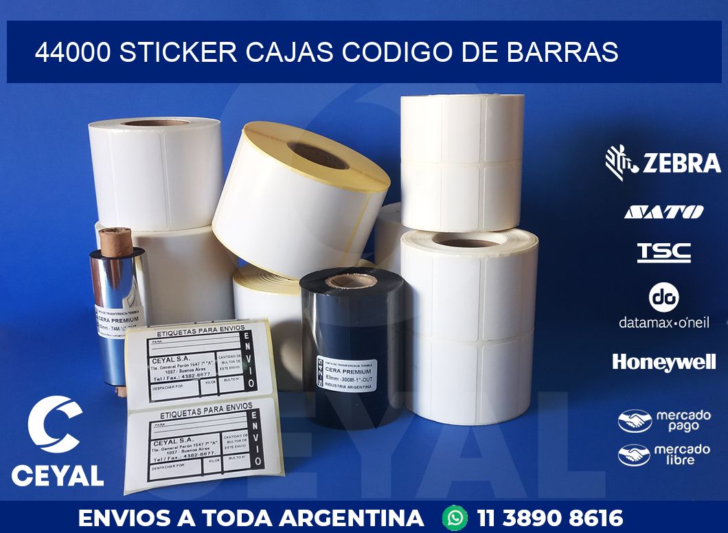 44000 STICKER CAJAS CODIGO DE BARRAS