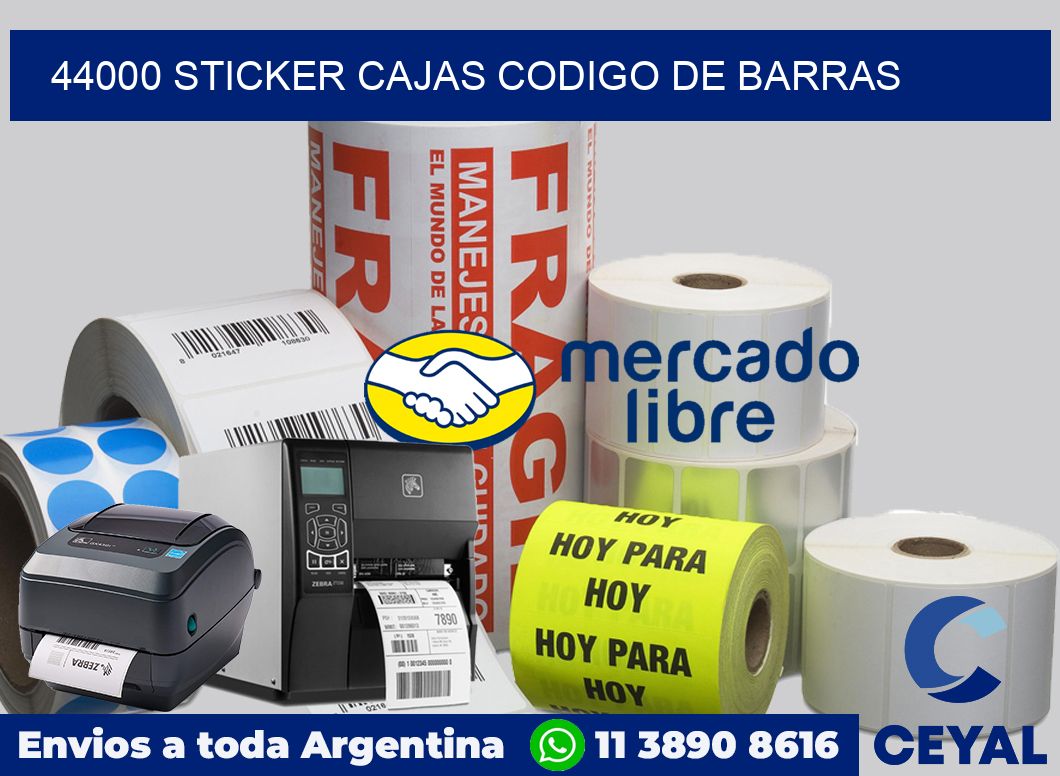 44000 STICKER CAJAS CODIGO DE BARRAS