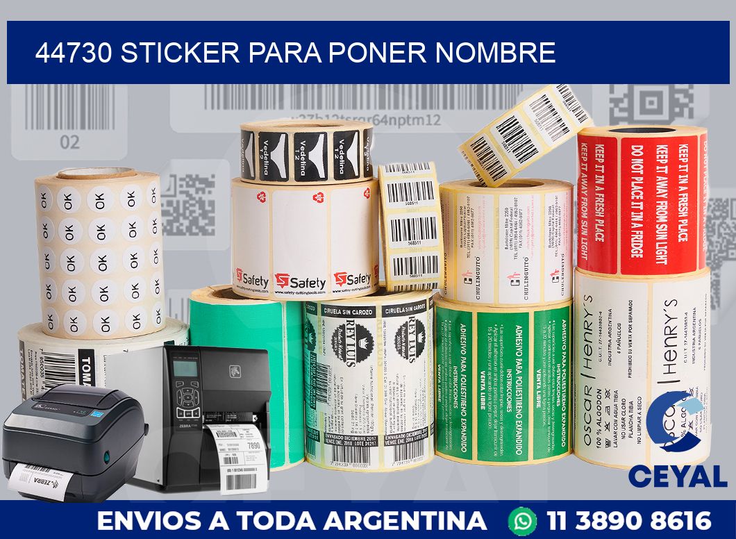 44730 STICKER PARA PONER NOMBRE