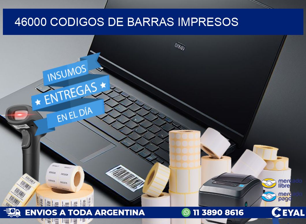 46000 codigos de barras impresos