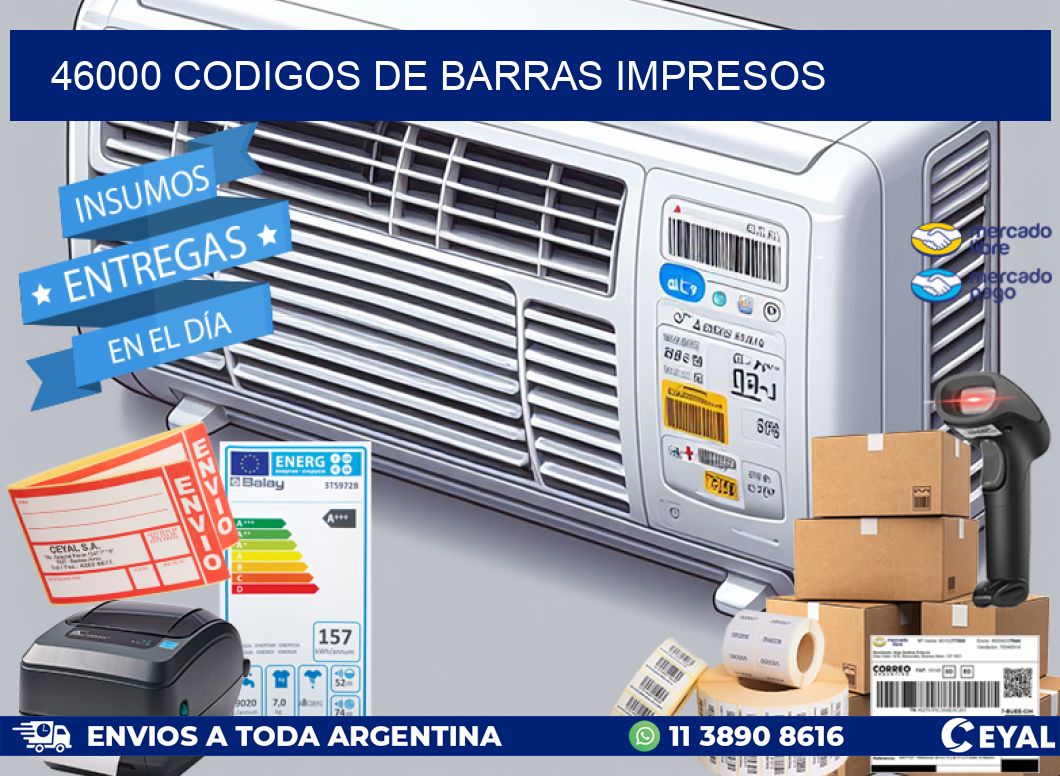 46000 codigos de barras impresos